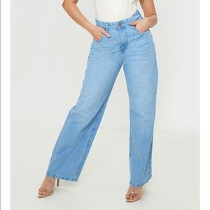 Light wash wide leg jean - petite (model is 5 ft 3”)